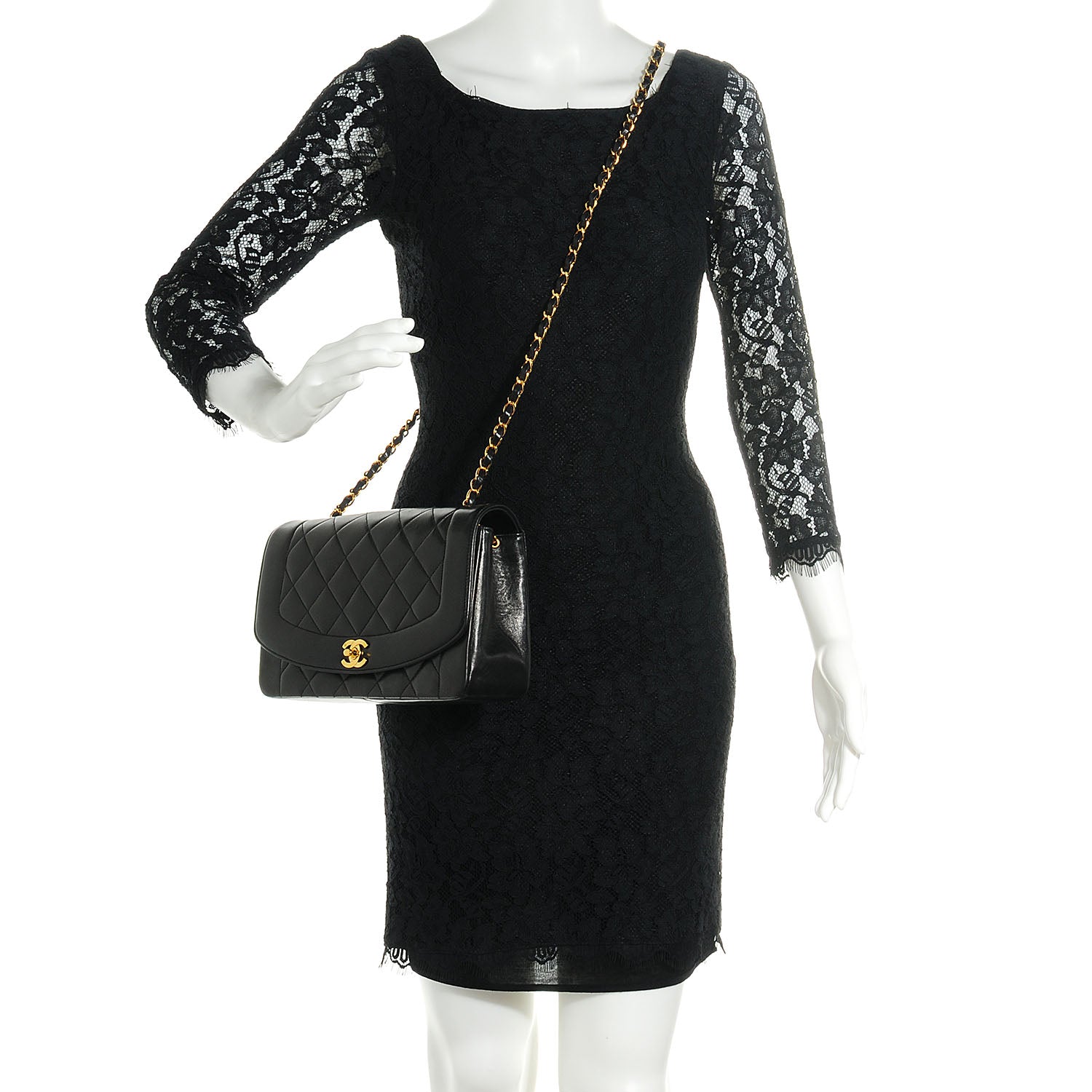 Chanel Lambskin Quilted Medium Single Flap Black 2 of 7