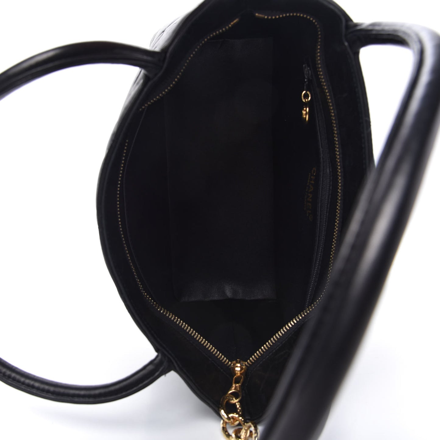 Lambskin Quilted Medallion Tote Black
