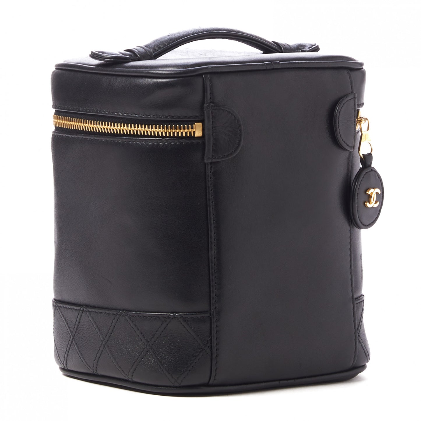 Calfskin Cosmetic Vanity Bag Black