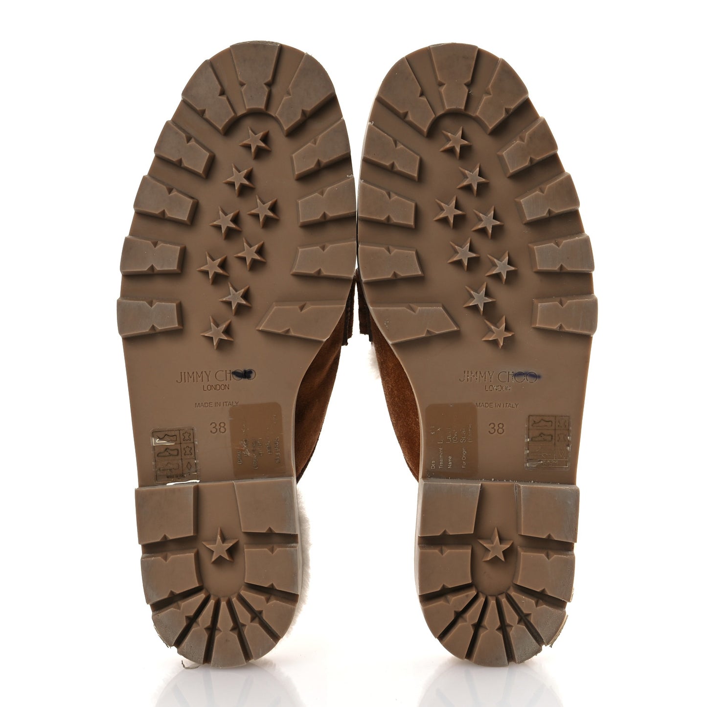 Suede Shearling Ronnie Flat Mules 38 Tan Natural