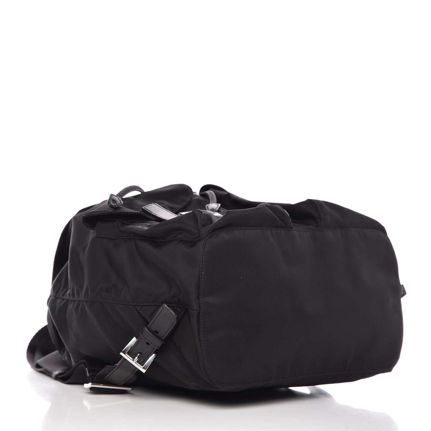 Prada Nylon Vela Saffiano Backpack Black 4 of 12