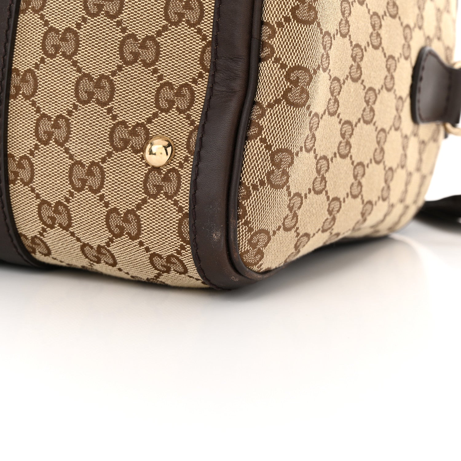Gucci Monogram Vintage Web Medium Boston Dark Brown 16 of 18