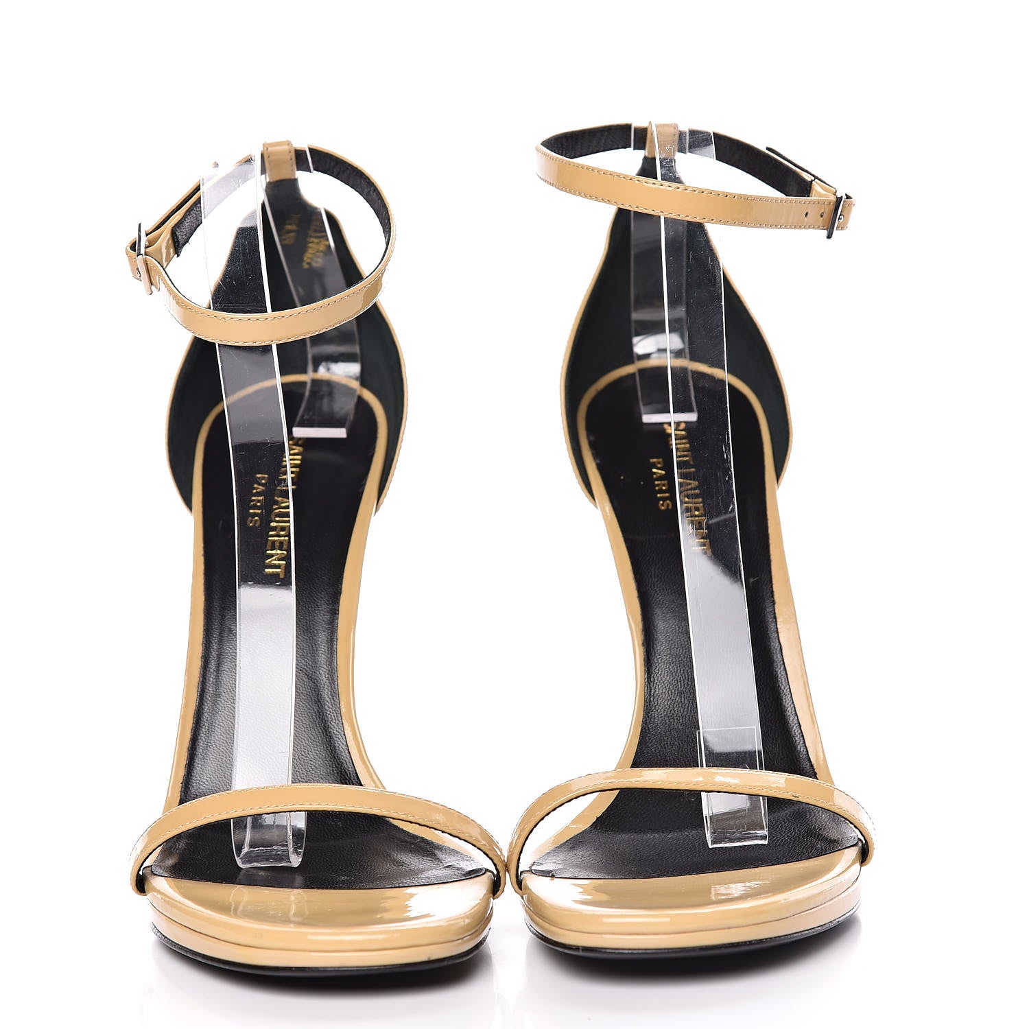 Saint Laurent Patent Jane 120 Ankle Strap Sandals 39.5 Beige 2 of 17