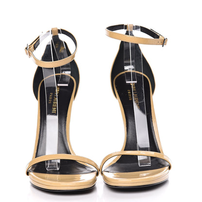Saint Laurent Patent Jane 120 Ankle Strap Sandals 39.5 Beige 2 of 17