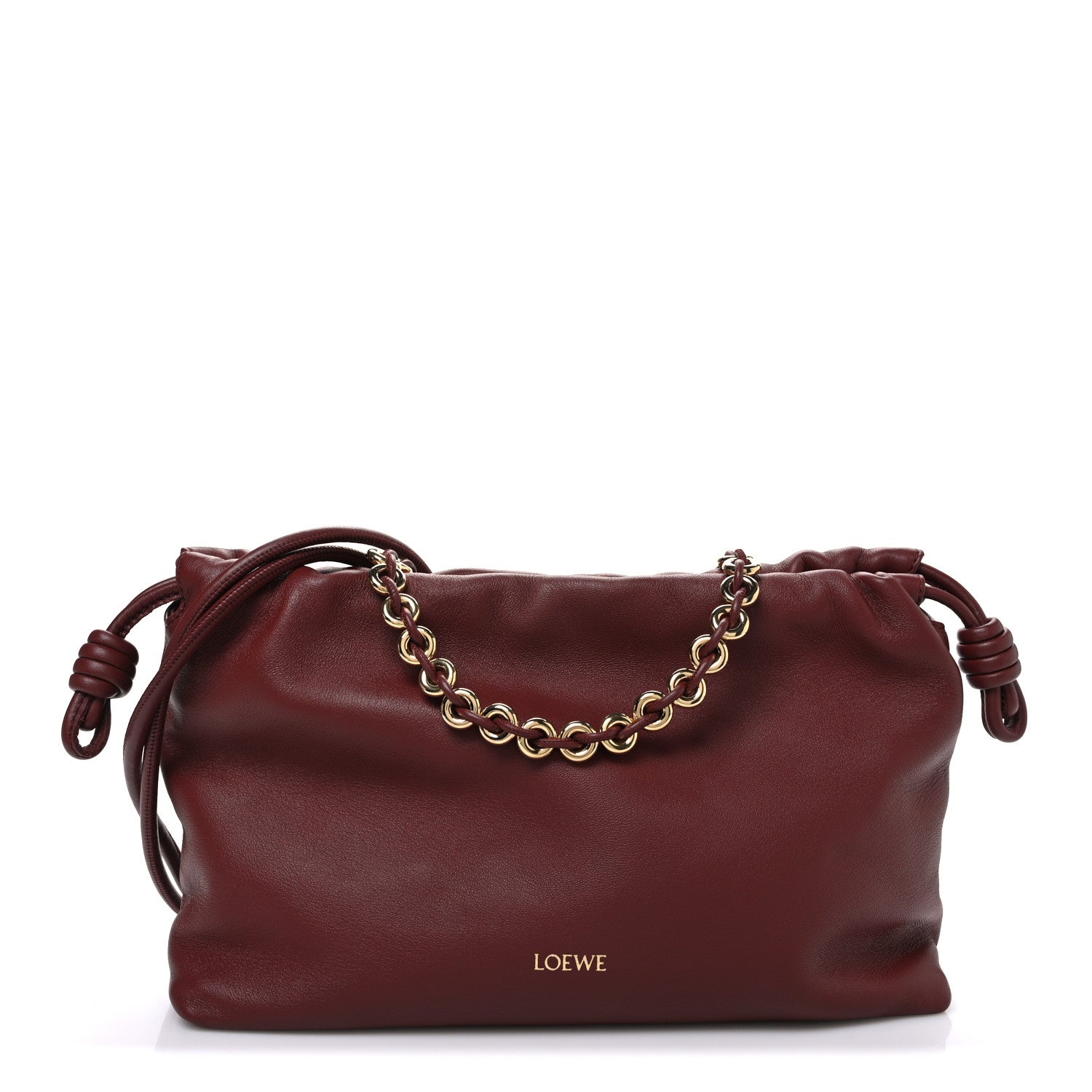 Loewe Mellow Nappa Medium Donut Chain Flamenco Knot Clutch Syrup 1 of 10