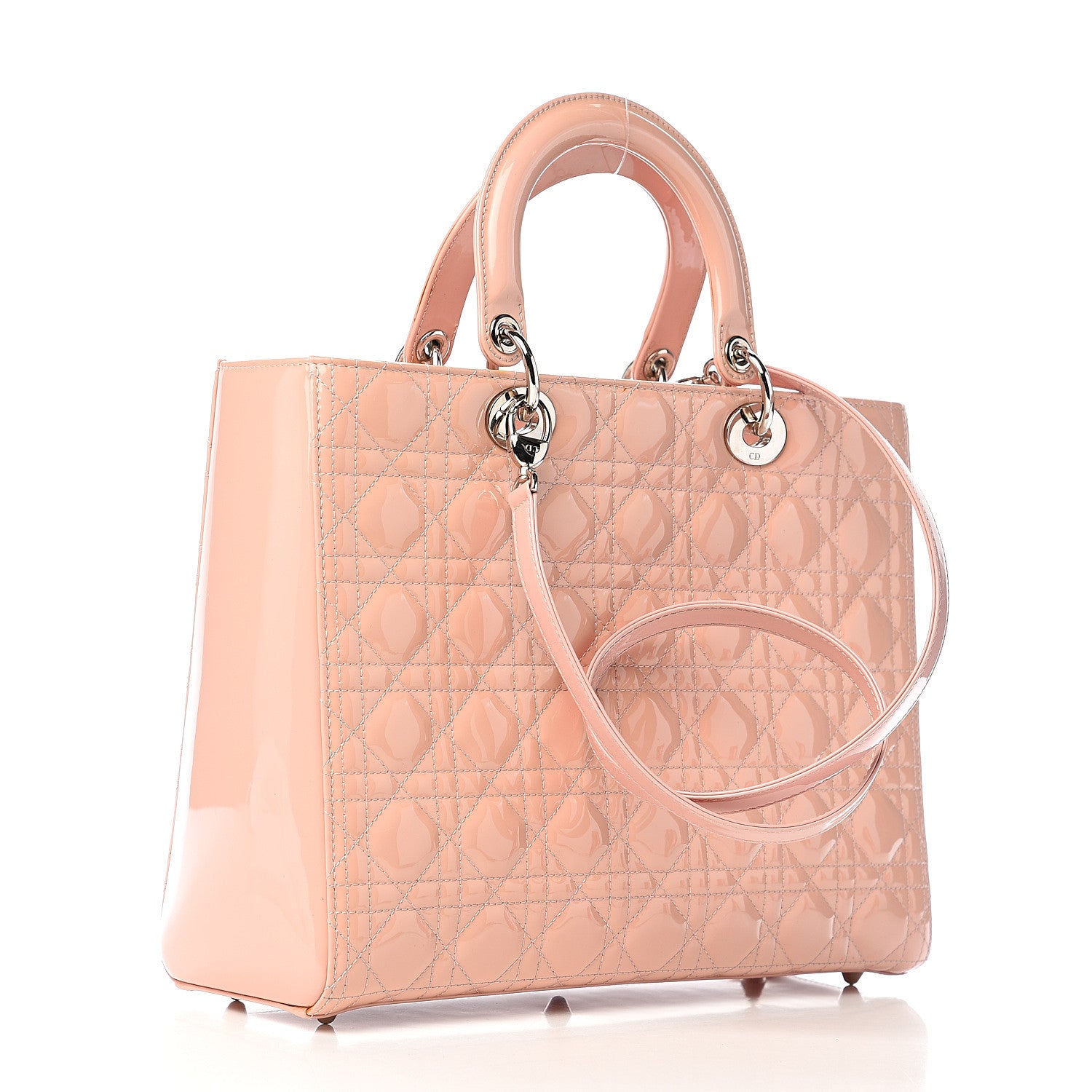Christian Dior Patent Cannage Large Lady Dior Light Pink 2 of 12
