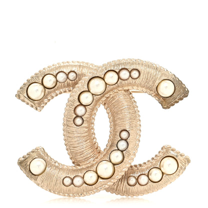 Chanel Pearl CC Brooch Gold 1 of 4