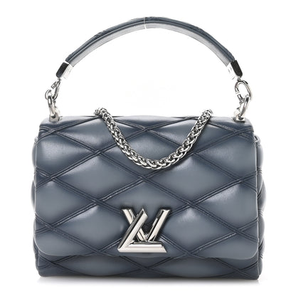 Louis Vuitton Lambskin Malletage GO-14 PM NM Denim Blue 1 of 11