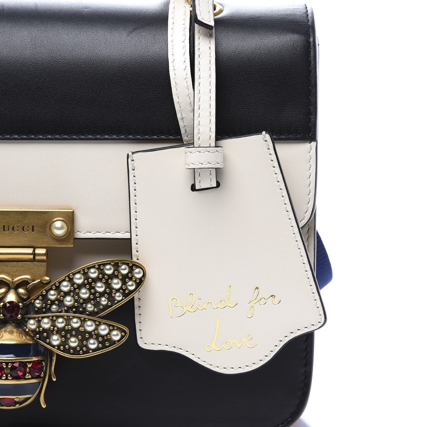 Calfskin Sylvie Web Queen Margaret Shoulder Bag Mystic White Black