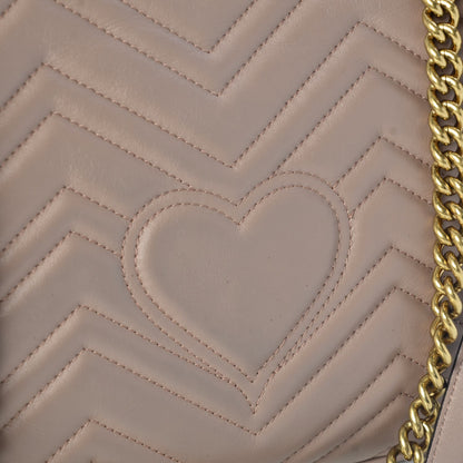 Gucci Calfskin Matelasse Medium GG Marmont Shoulder Bag Porcelain Rose 10 of 11