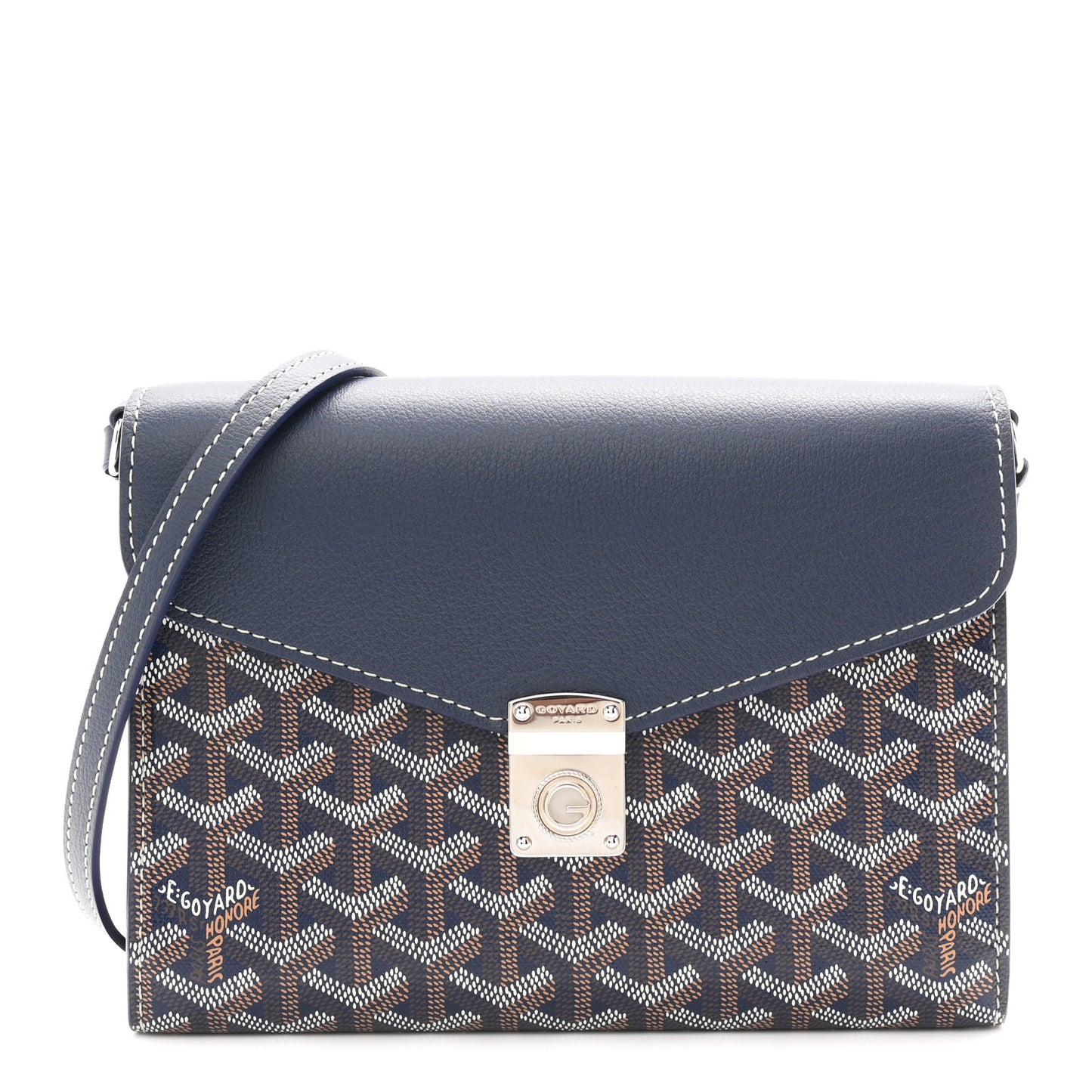 Goyardine Calfskin Chypre Wallet Pouch Navy