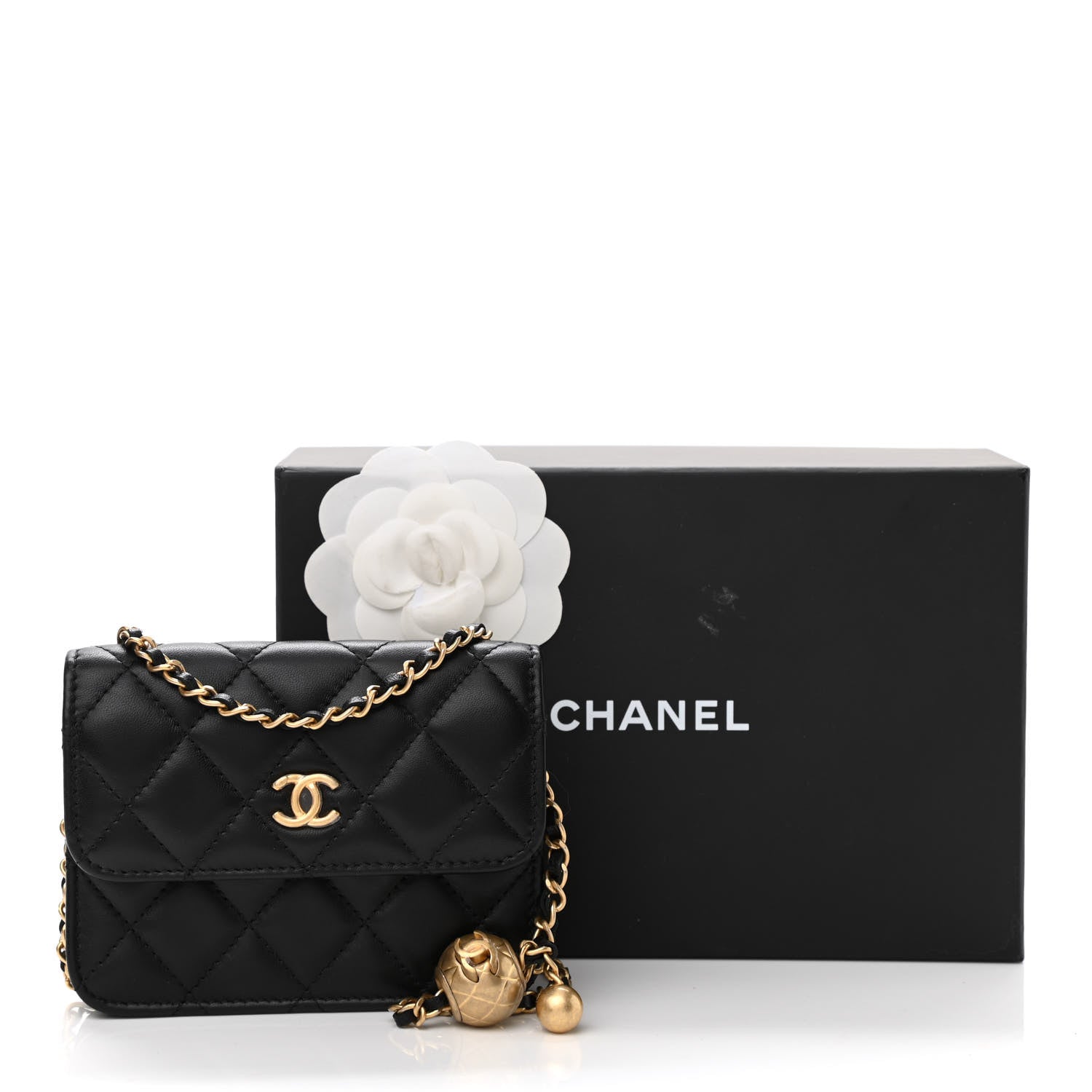 Chanel Lambskin Quilted Pearl Crush Flap With Chain Black 13 of 13