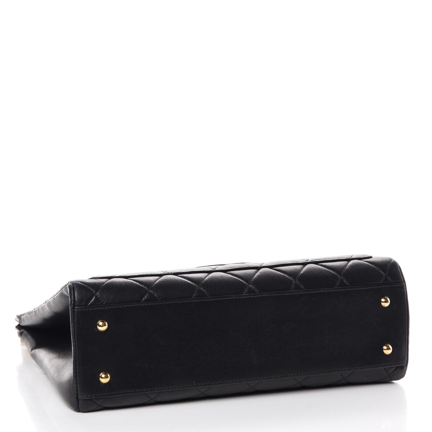 Lambskin Quilted CC Shopping Tote Black