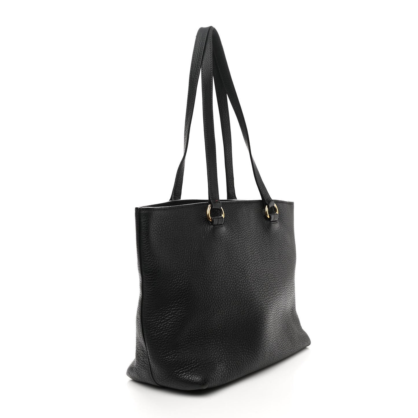 Vitello Phenix Embossed Logo Tote Black