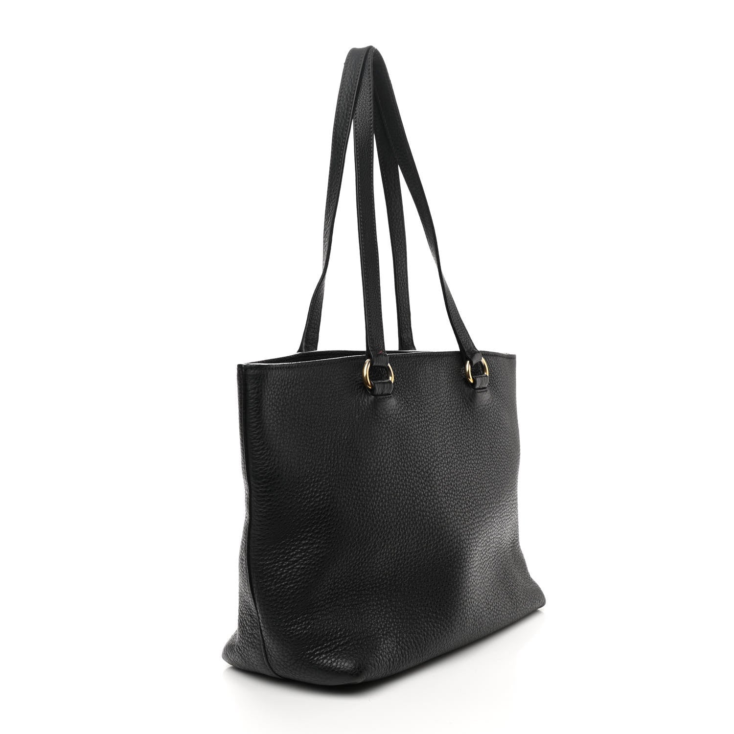 Prada Vitello Phenix Embossed Logo Tote Black 3 of 16