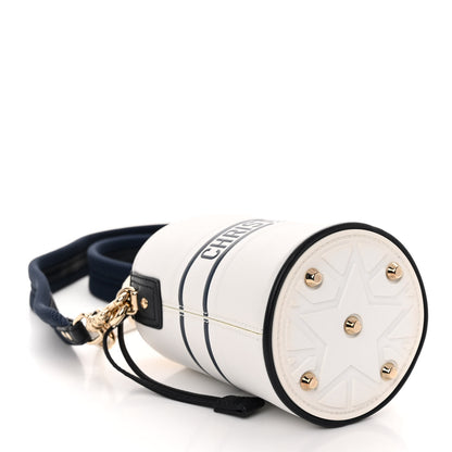 Christian Dior Calfskin Small Dior Vibe Bucket White Blue 4 of 9