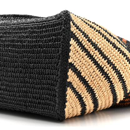 Loewe Raffia Calfskin Paula's Ibiza Medium Puzzle Fold Tote Natural Honey Gold 8 of 10