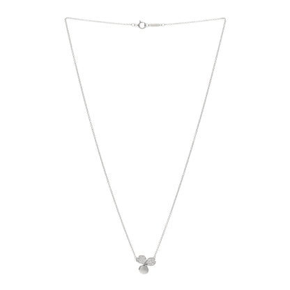 Tiffany Platinum Diamond .17ctw Small Paper Flowers Pendant Necklace 3 of 6