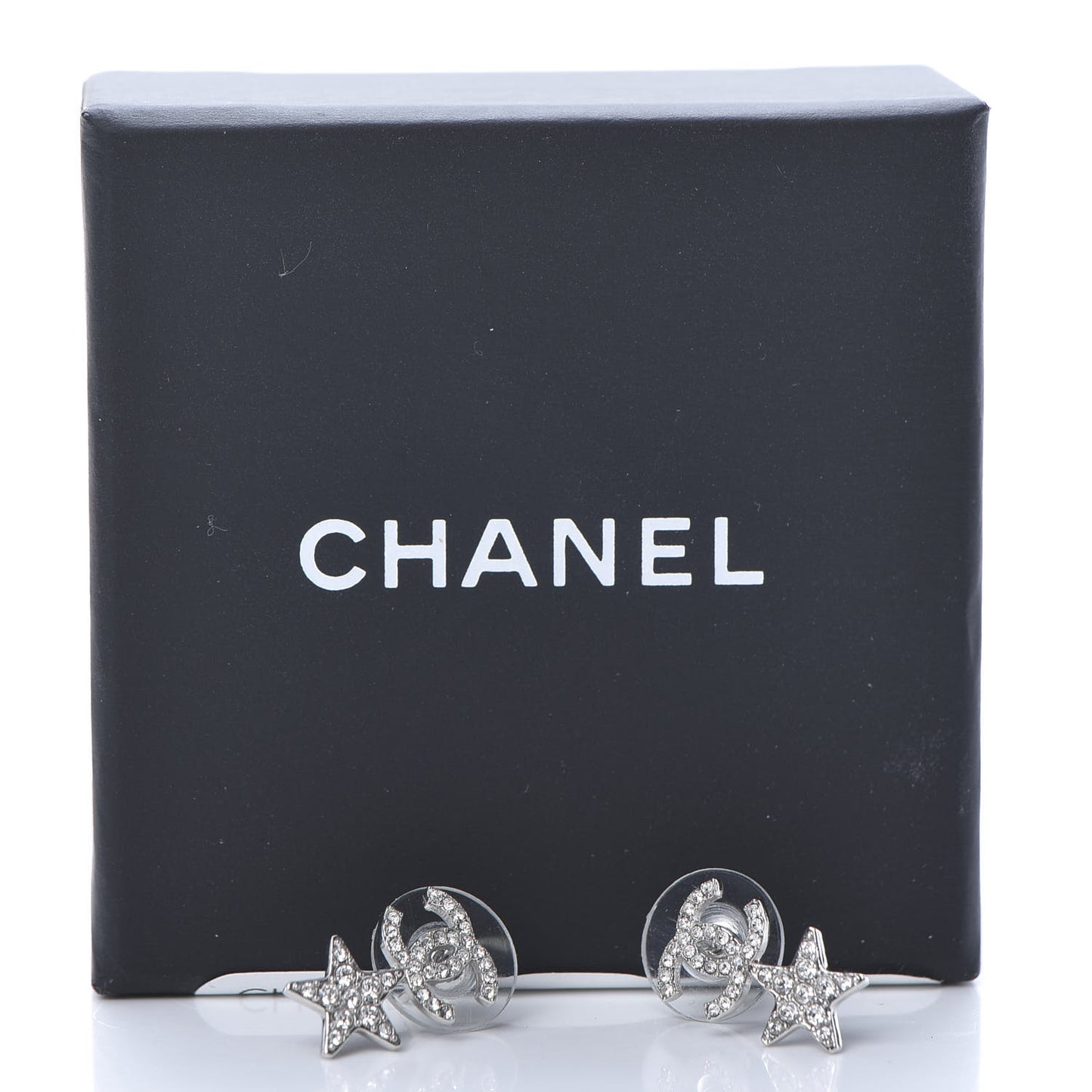 Crystal CC Star Earrings Silver