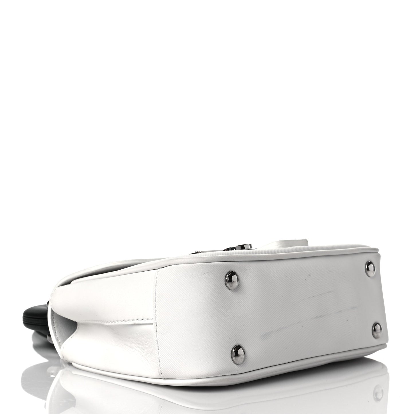 Trench Calfskin Small DK88 Top Handle Bag White Black