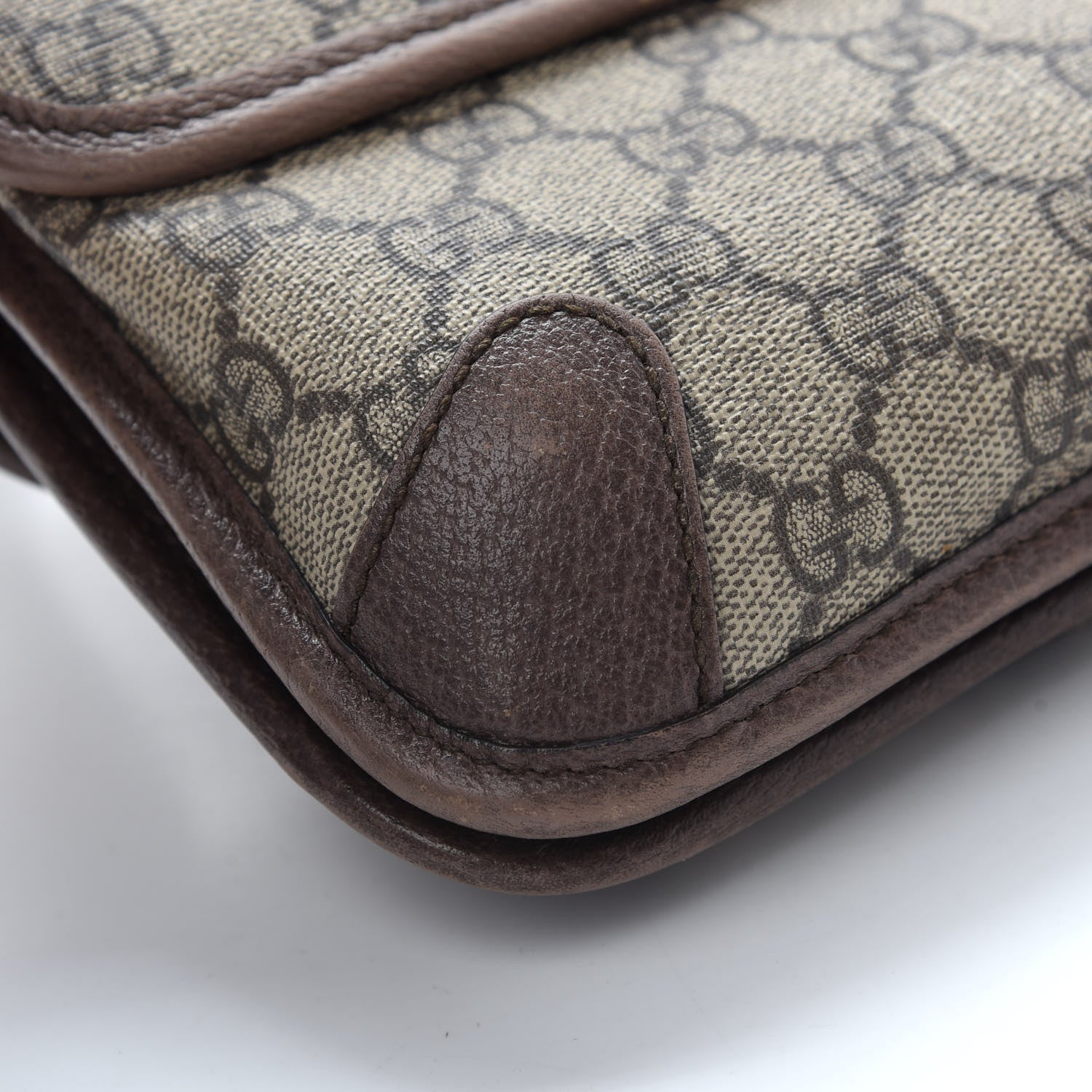 Gucci GG Supreme Monogram Web Small Neo Vintage Double Flap Messenger Bag Beige New Acero 12 of 14