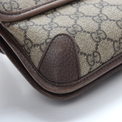 Gucci GG Supreme Monogram Web Small Neo Vintage Double Flap Messenger Bag Beige New Acero 12 of 14