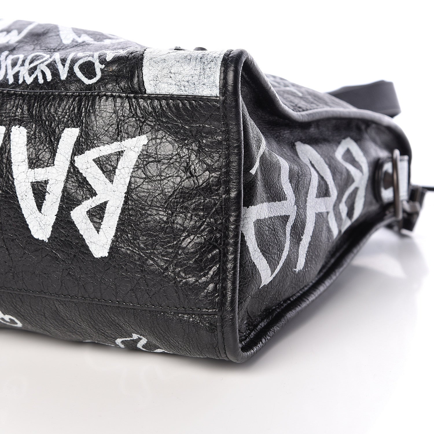 Balenciaga Agneau Arena Graffiti All Over Classic Hardware City Black White 9 of 13