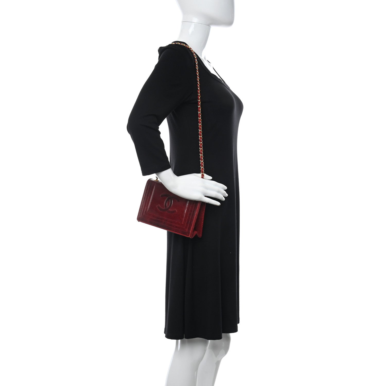 Chanel Lizard CC Mini Flap Bag Red 2 of 11