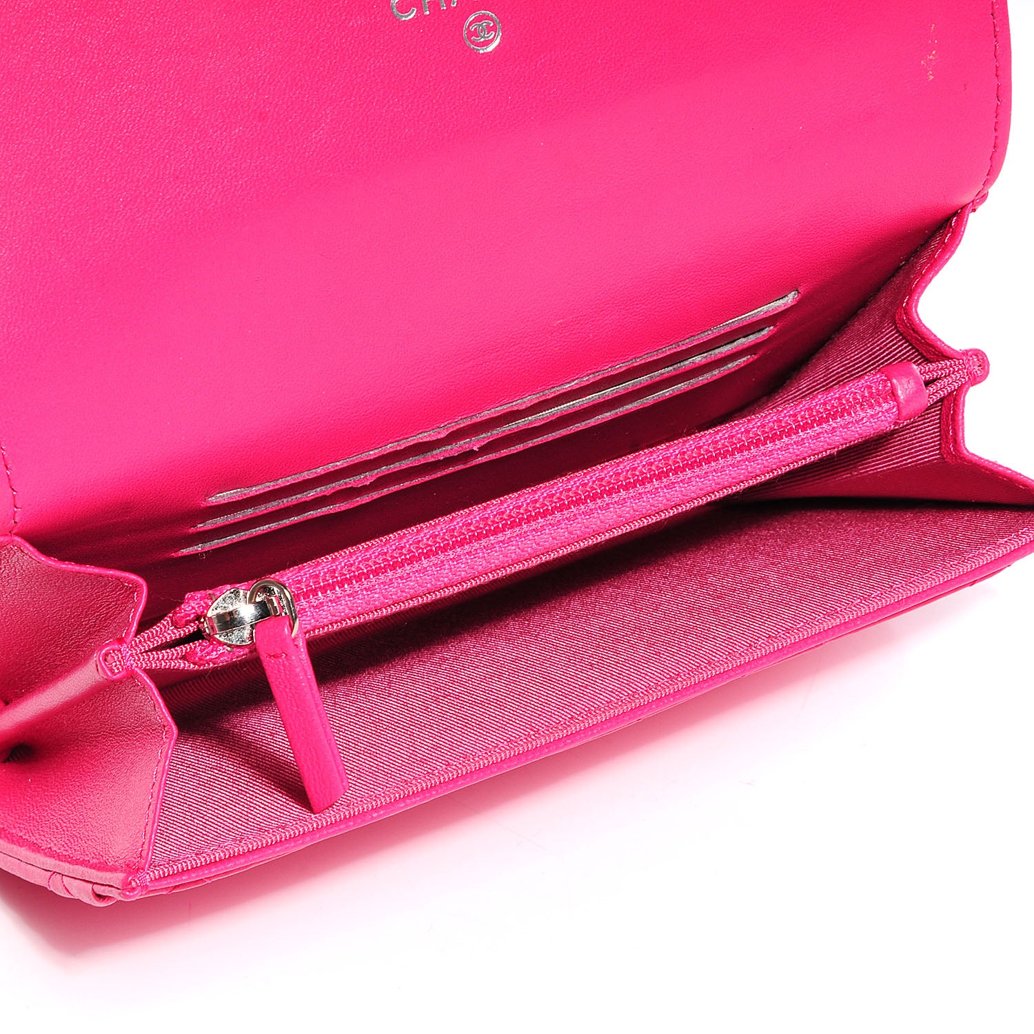 Chanel Lambskin Quilted Small Flap Wallet Dark Pink 5 of 10
