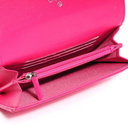 Chanel Lambskin Quilted Small Flap Wallet Dark Pink 5 of 10