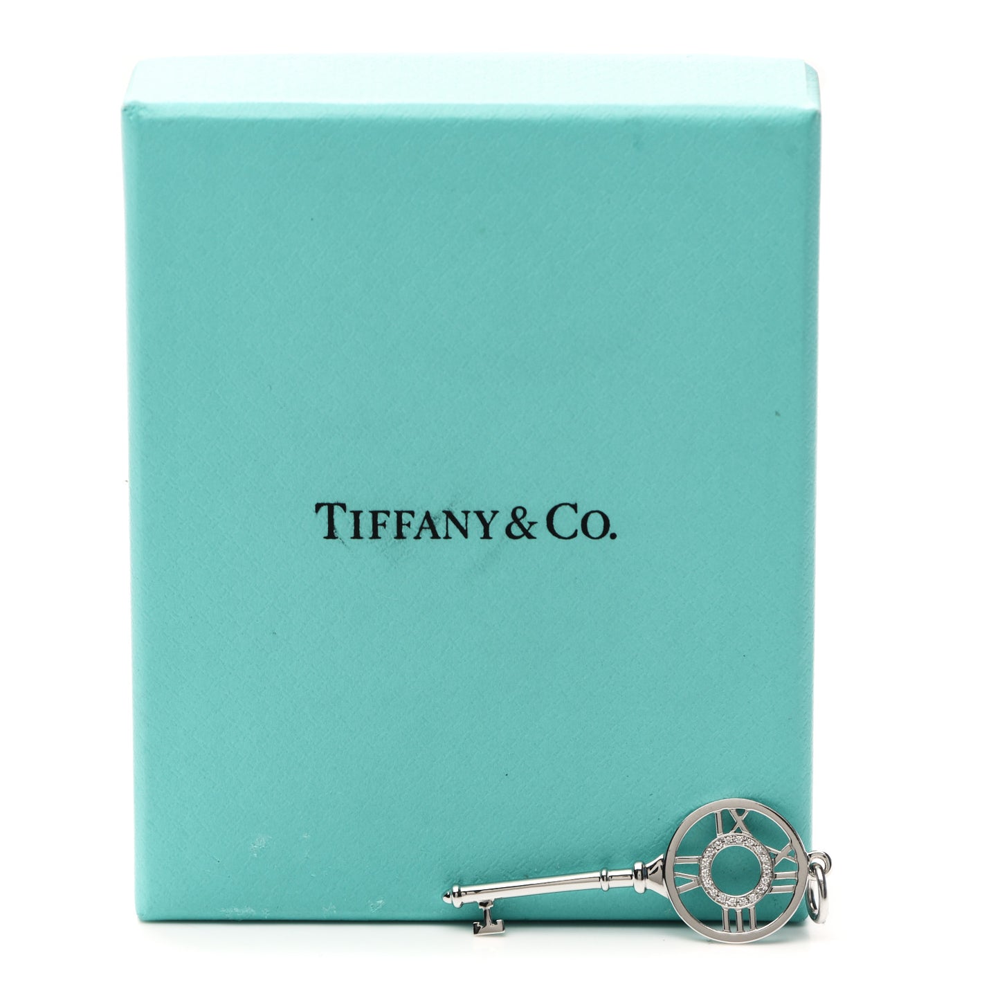 18K White Gold Diamond Atlas Key Pendant