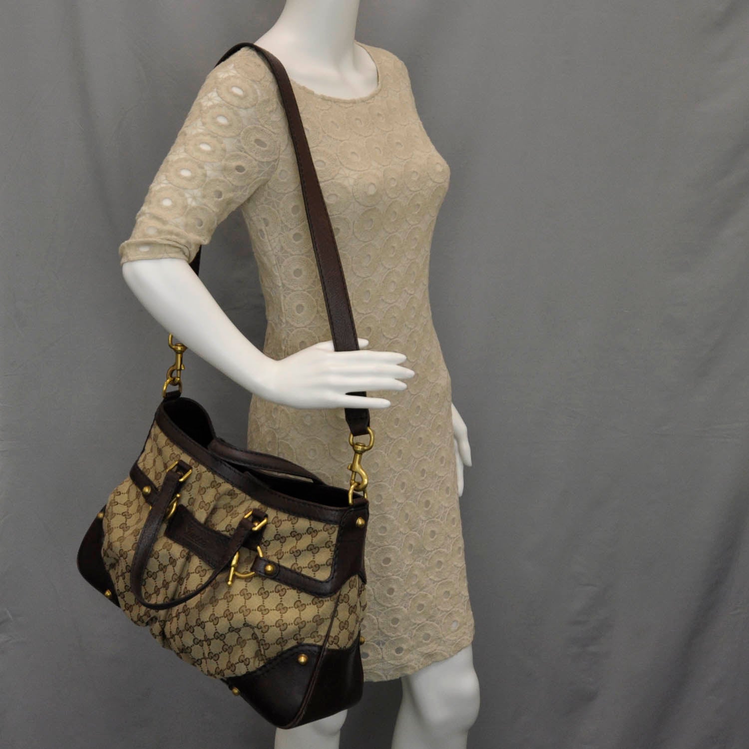 Gucci Monogram Jockey Tote 2 of 9