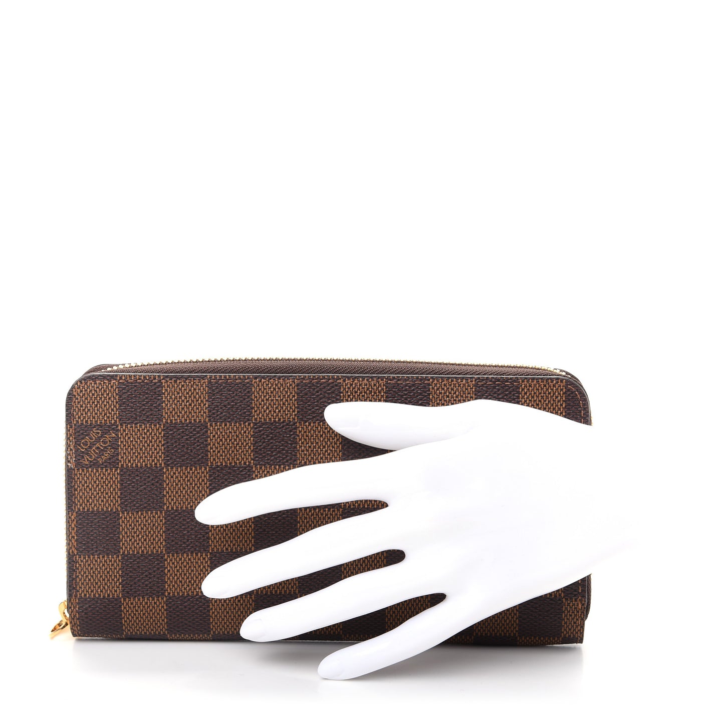 Damier Ebene Zippy Wallet Rose Ballerine