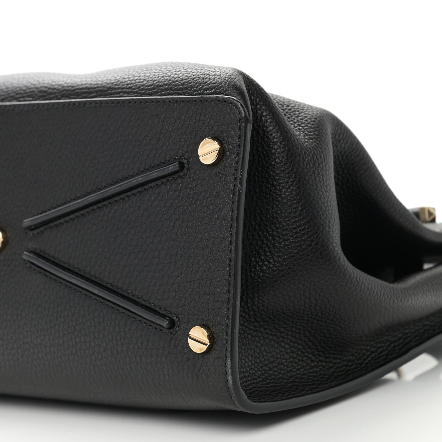 Valentino Garavani Pebbled Calfskin Large JoyLock Satchel Black 11 of 11