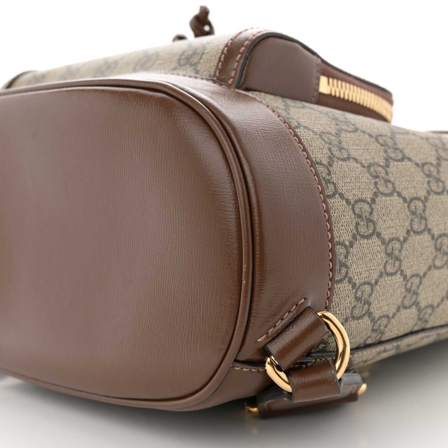 Gucci GG Supreme Monogram Azalea Calfskin Retro Interlocking G Buckle Backpack Beige Ebony Brown Sugar 10 of 14