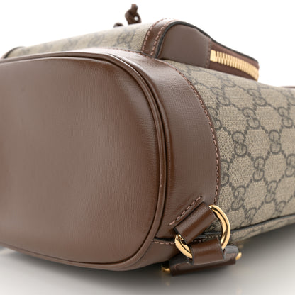 Gucci GG Supreme Monogram Azalea Calfskin Retro Interlocking G Buckle Backpack Beige Ebony Brown Sugar 10 of 14