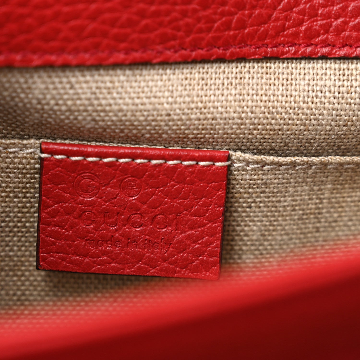 Gucci Dollar Calfskin Small Interlocking G Shoulder Bag Red 6 of 13