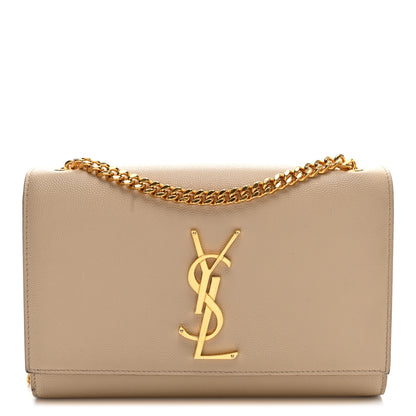 Saint Laurent Grain De Poudre Small Monogram Kate Satchel Nude Powder 1 of 9