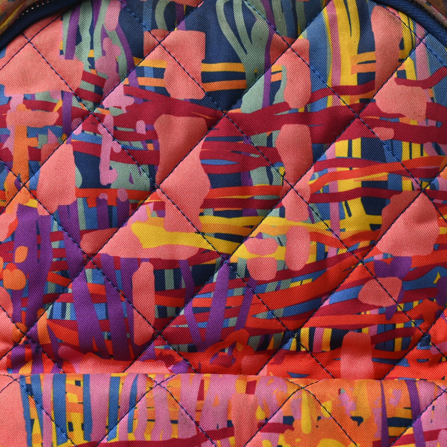 Chanel Foulard Fabric Quilted Printed Backpack Pink 15 of 19
