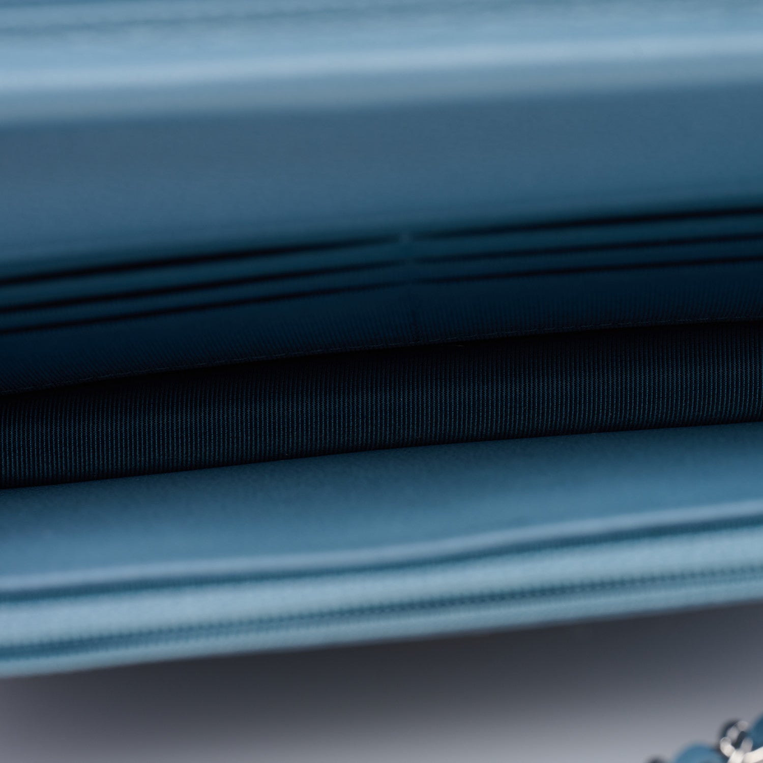 Chanel Grained Calfskin Quilted CC Box Wallet On Chain WOC Blue 5 of 10