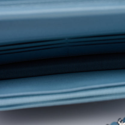 Chanel Grained Calfskin Quilted CC Box Wallet On Chain WOC Blue 5 of 10