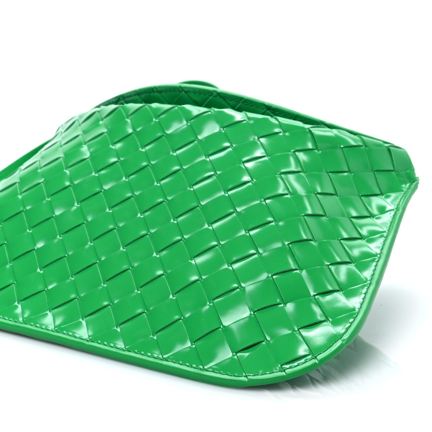 Bottega Veneta Brushed Calfskin Intrecciato Cradle Fold Over Shoulder Bag Parakeet 12 of 13