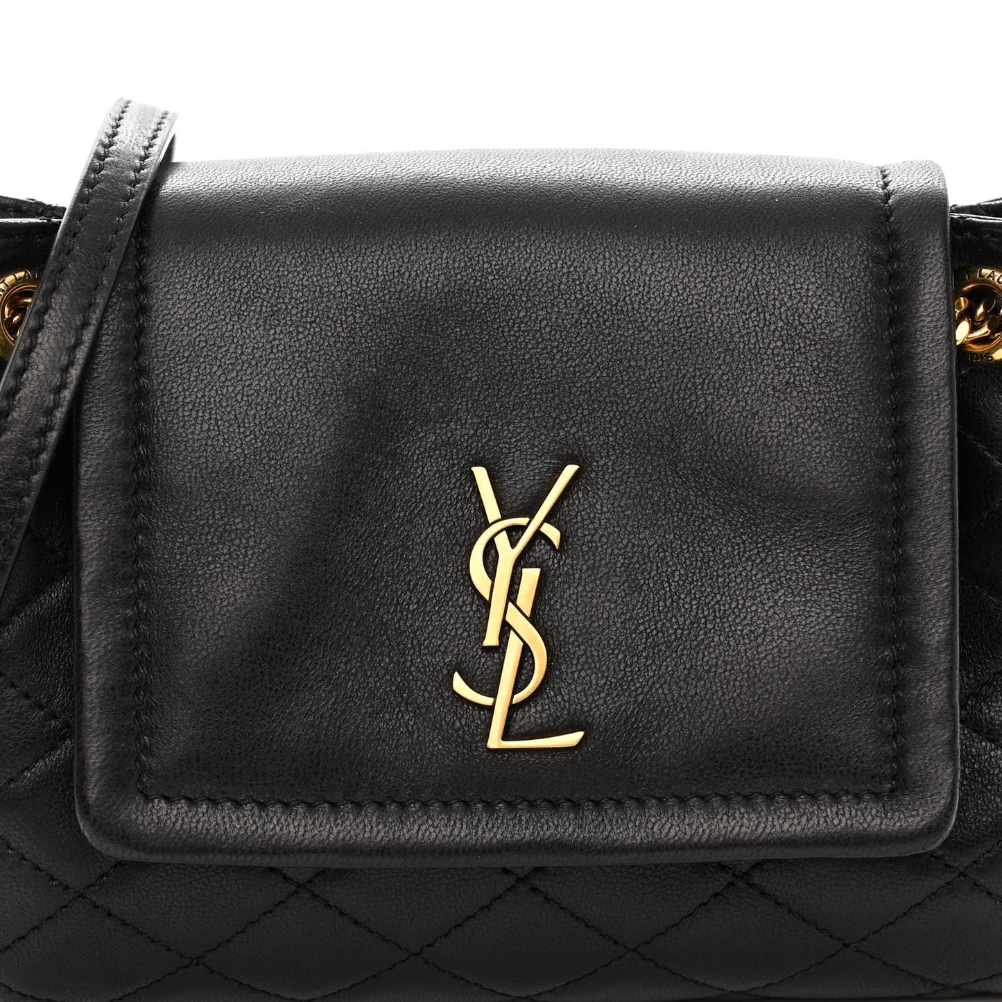 Lambskin Quilted Monogram Mini Nolita Black