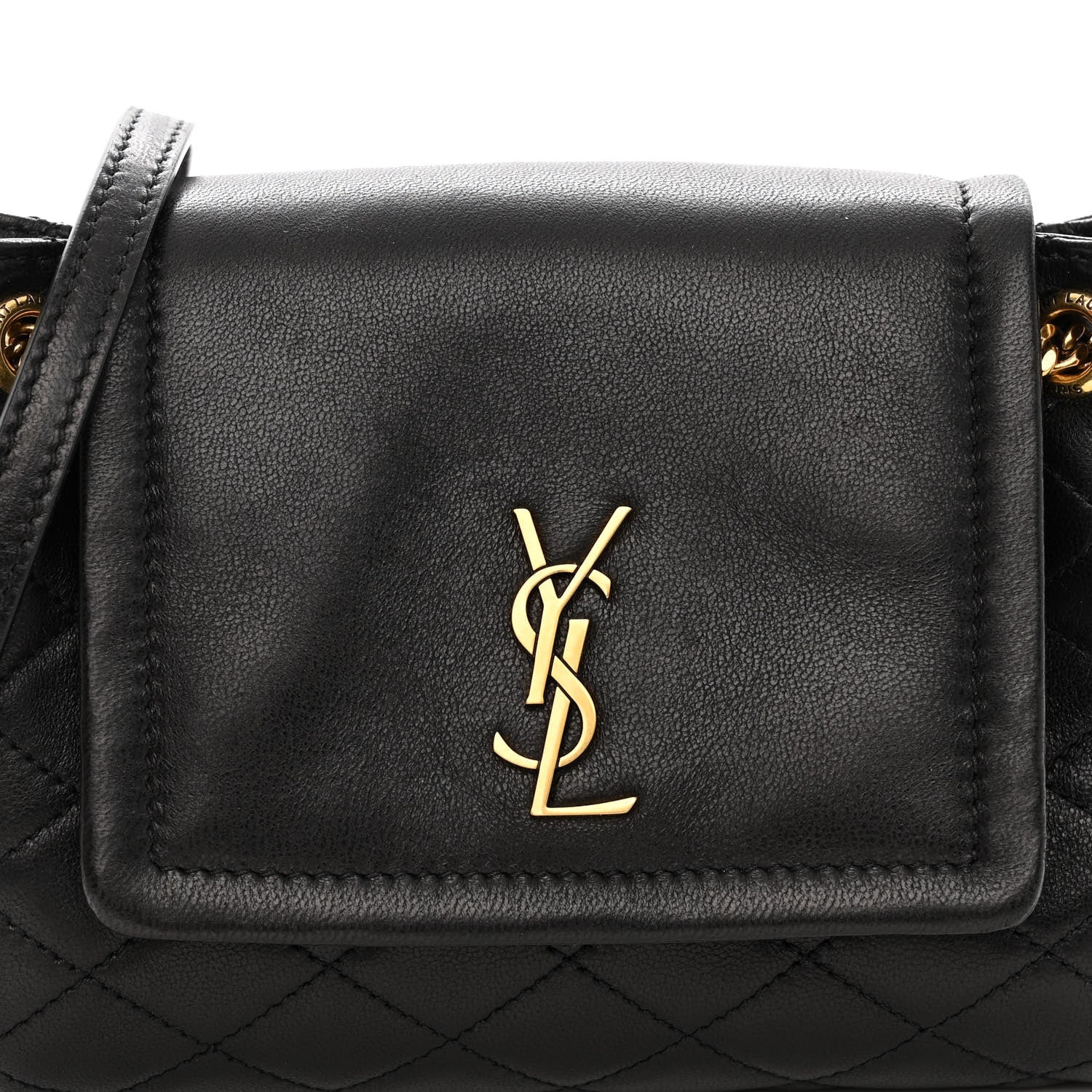 Saint Laurent Lambskin Quilted Monogram Mini Nolita Black 7 of 9