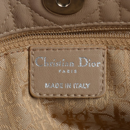 Christian Dior Lambskin Cannage Shoulder Bag Beige 6 of 7