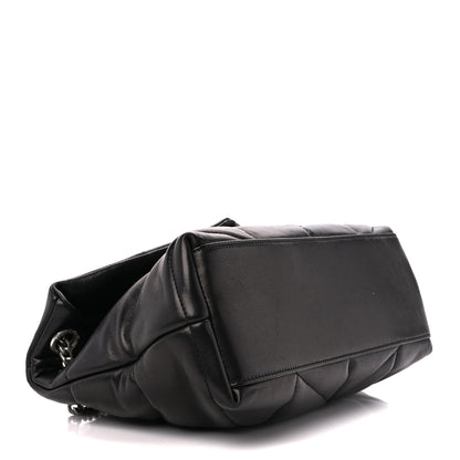 Saint Laurent Lambskin Quilted Small Loulou Puffer Monogram Chain Satchel Black 4 of 11