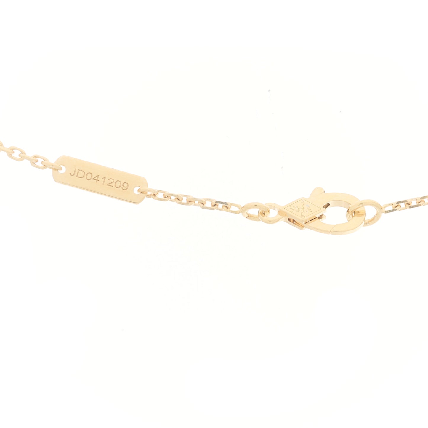 18K Yellow Gold Malachite Vintage Alhambra Pendant Necklace