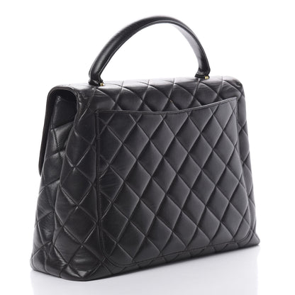 Chanel Lambskin Quilted Jumbo Kelly Flap Bag Black 3 of 22