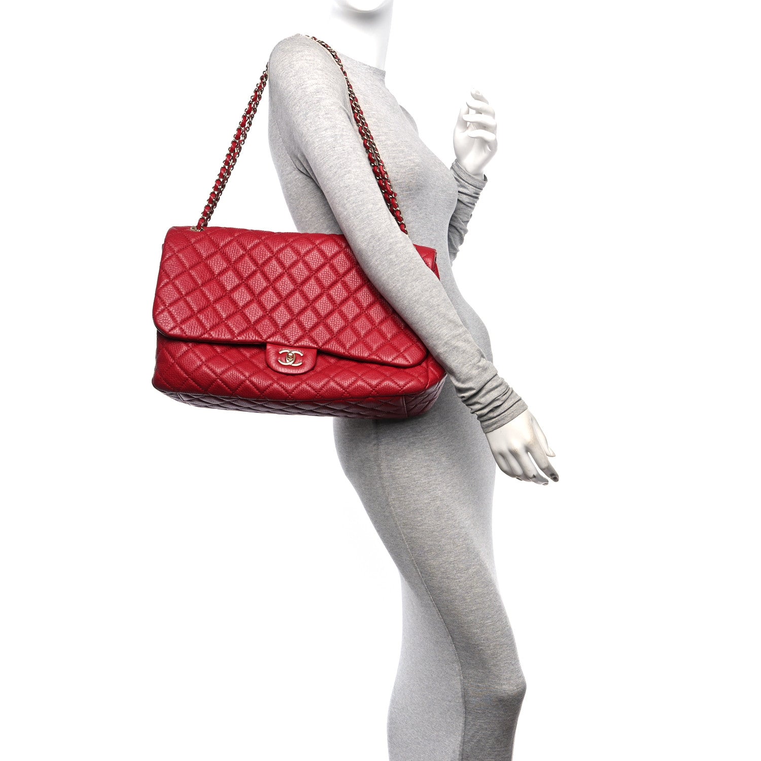 Chanel Calfskin Quilted Small XXL Travel Flap Bag Red 2 of 10