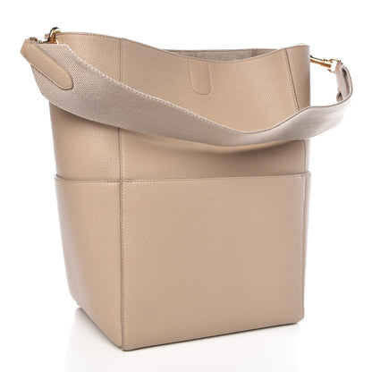 Celine Soft Grained Calfskin Sangle Bucket Bag Dune 3 of 9